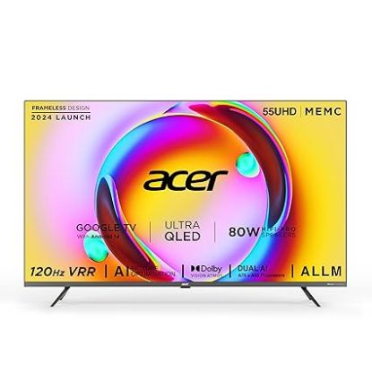 Acer 139 cm (55 అంగుళాలు) సూపర్ సిరీస్ 4K అల్ట్రా HD స్మార్ట్ QLED Google TV AR55QDXGU2875AT (నలుపు) యొక్క చిత్రం