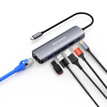 హనీవెల్ కొత్తగా ప్రారంభించిన 6-ఇన్-1 టైప్ సి డాకింగ్ స్టేషన్, 4K HDMI పోర్ట్, 1GBPS RJ45 ఈథర్నెట్ పోర్ట్, 3xUSB పోర్ట్ 3.0 & టైప్ C 3.0 PD 100W, అన్ని టైప్ C పరికరాల కోసం - విండోస్/మ్యాక్‌బుక్, ఆన్-ది-గో ఫీచర్ యొక్క చిత్రం