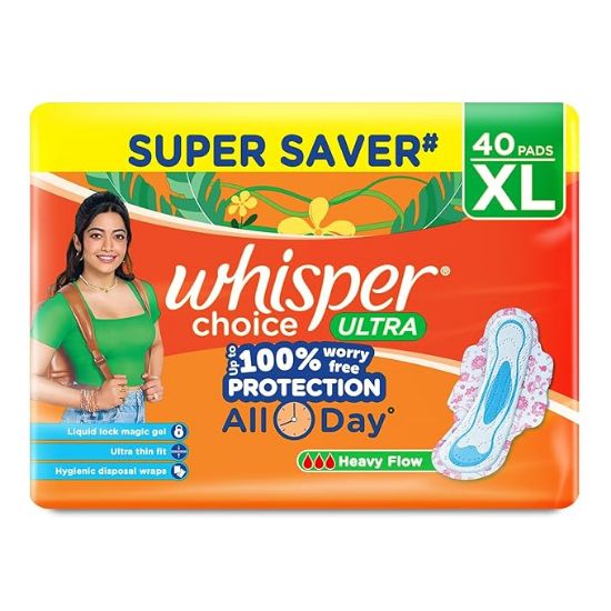 విస్పర్ ఛాయిస్ XL 40 ప్యాడ్ శానిటరీ ప్యాడ్ యొక్క చిత్రం