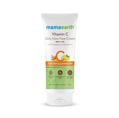 చర్మ కాంతి కోసం విటమిన్ సి & పసుపుతో కూడిన మామఎర్త్ విటమిన్ సి డైలీ గ్లో ఫేస్ క్రీమ్ - 80 గ్రా యొక్క చిత్రం