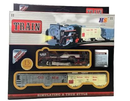 బ్యాటరీతో నడిచే సెంచరీ ఎక్స్‌ప్రెస్ గూడ్స్ రైలు ట్రాక్ ప్లే సెట్ రైల్వే బొమ్మ పిల్లల కోసం 13 ముక్కల సెట్ యొక్క చిత్రం