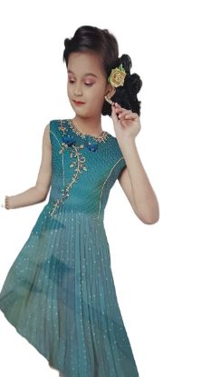 బాలికల మ్యాక్సీ/ఫుల్ లెంగ్త్ పార్టీ డ్రెస్ లేదా ఫ్రాక్. యొక్క చిత్రం