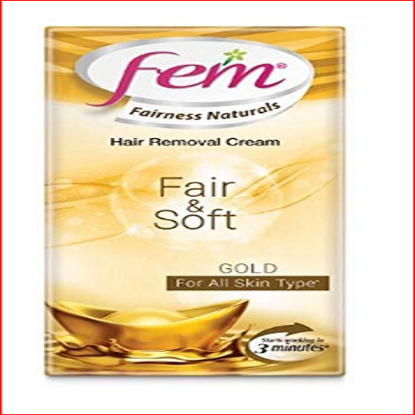 ఫెమ్ ఫెయిర్‌నెస్ నేచురల్స్ హెయిర్ రిమూవల్ క్రీమ్ ఫెయిర్ అండ్ సాఫ్ట్ గోల్డ్ - 25 గ్రా యొక్క చిత్రం