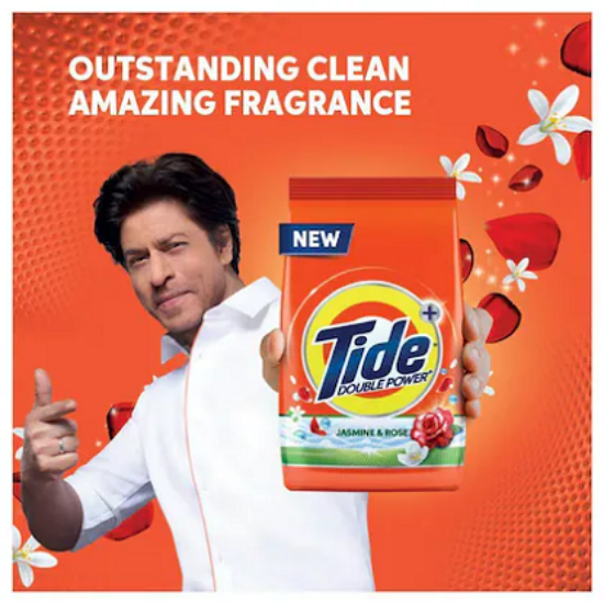 టైడ్ డబుల్ పవర్ జాస్మిన్ & రోజ్ డిటర్జెంట్ పౌడర్ 1 కేజీ యొక్క చిత్రం