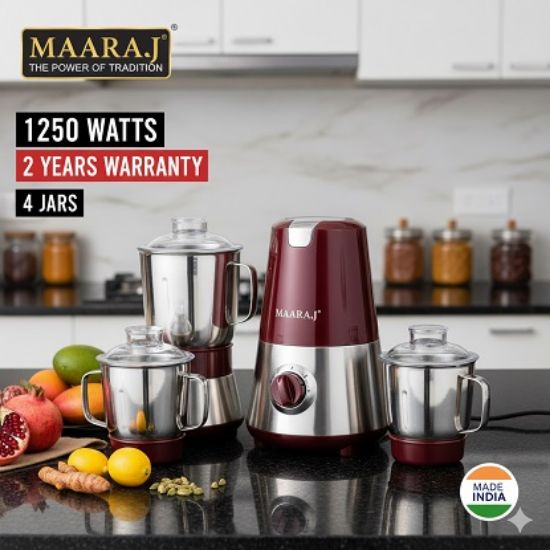 4 జాడిలతో మారాజ్ మిక్సర్ గ్రైండర్ (2 సంవత్సరాల వారంటీ) 1250 వాట్స్ యొక్క చిత్రం
