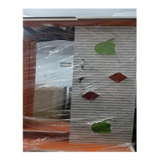 "స్టైలిష్ 2.5 అడుగుల మోడరన్ 2-డోర్ వార్డ్‌రోబ్ విత్ గ్లాసీ ఫినిష్ & డిజైనర్ లీఫ్ మోటిఫ్స్, బెడ్‌రూమ్, హాల్‌వే & హోమ్ ఆర్గనైజేషన్ కోసం మల్టీపర్పస్ స్టోరేజ్ క్యాబినెట్" యొక్క చిత్రం