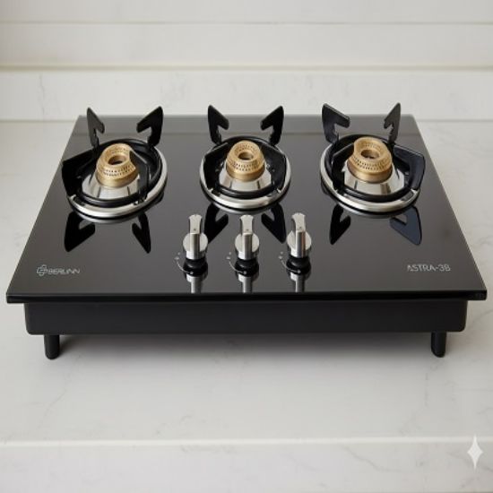 ASTRA-3B 3 బర్నర్ గ్లాస్ టాప్ గ్యాస్ స్టవ్ యొక్క చిత్రం